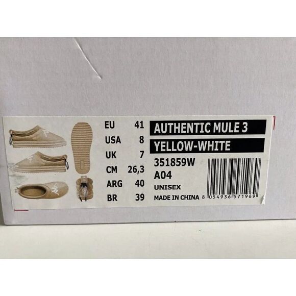 KAPPA Authentic MULE 3 Slip On Mules Yellow Unisex Men’s Sz 8 Women’s 9.5 NEW - Picture 2 of 12